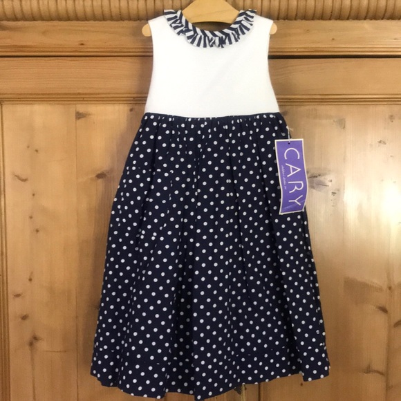 CARY Other - CARY navy dot girls button back dress-NWT-5-USA